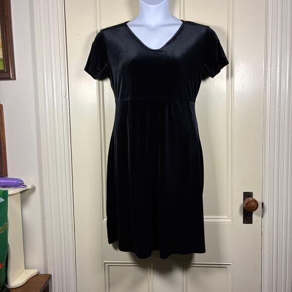 Rabbit Rabbit Rabbit Black Velvet Dress 12 Holiday Dark Academia Quiet Luxury - Picture 1 of 5